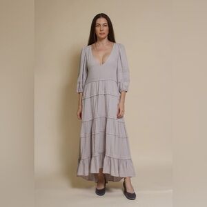 Love Stitch Cream High Low Dress